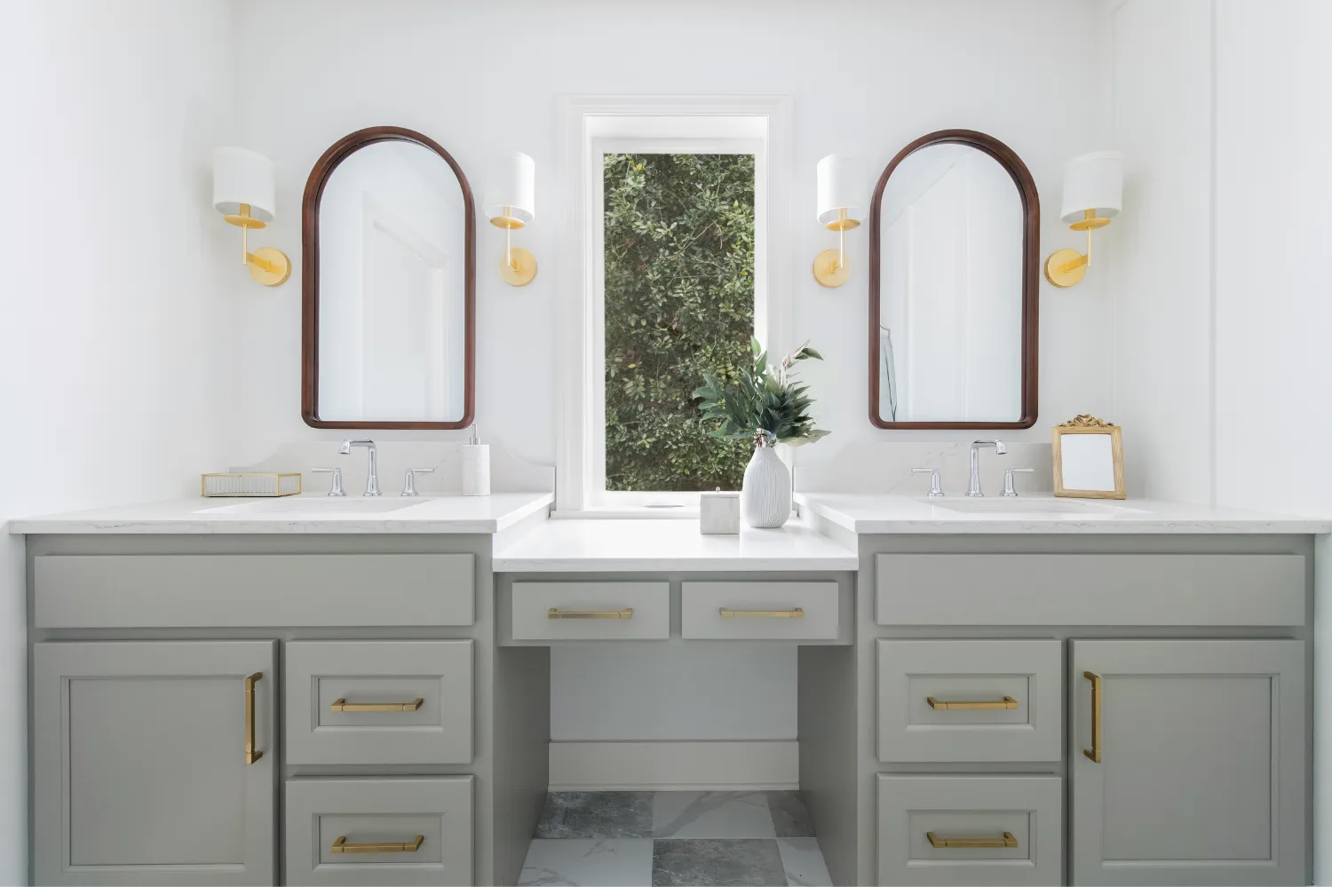 Soft Green & Pattern Floor, Franklin Primary Bathroom — Master Bathroom Remodel in Anderson Township, OH