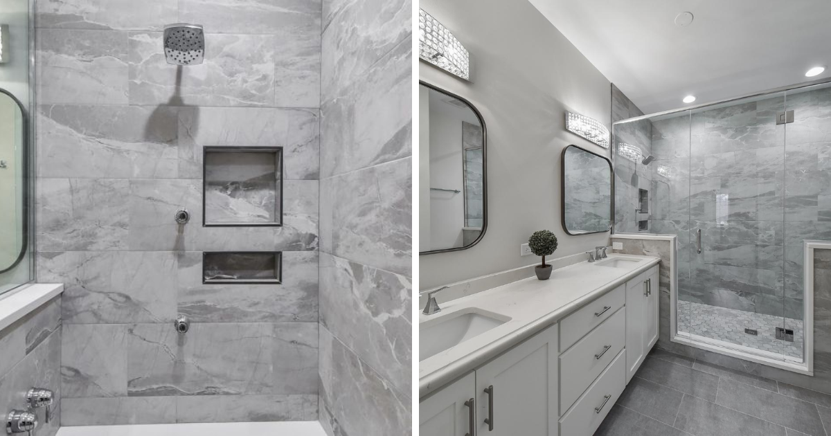 Marble and Movement Master and Powder Bath Remodel — Powder Room Remodel in Pleasant Ridge, OH