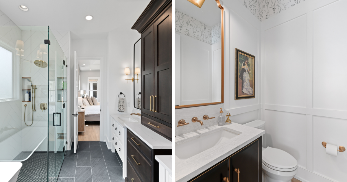 Traditionally Clean Powder and Master Bath Remodel — Powder Room Remodel in Sycamore Township, OH