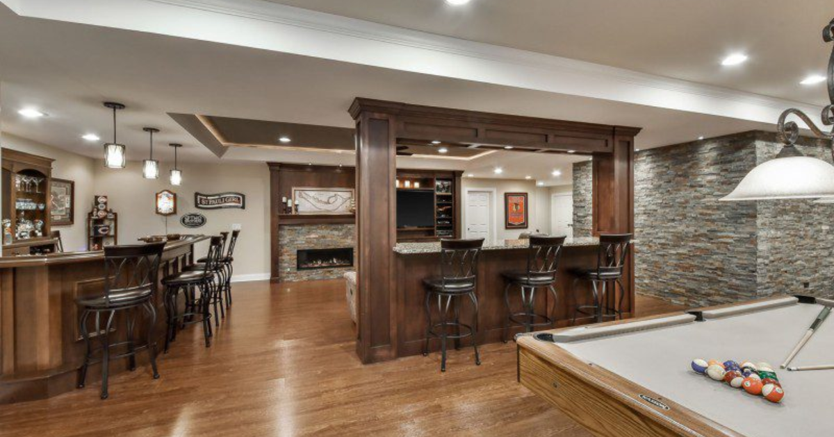 Rustic Sleek Basement Remodel — Basement Remodel in Sycamore Township, OH