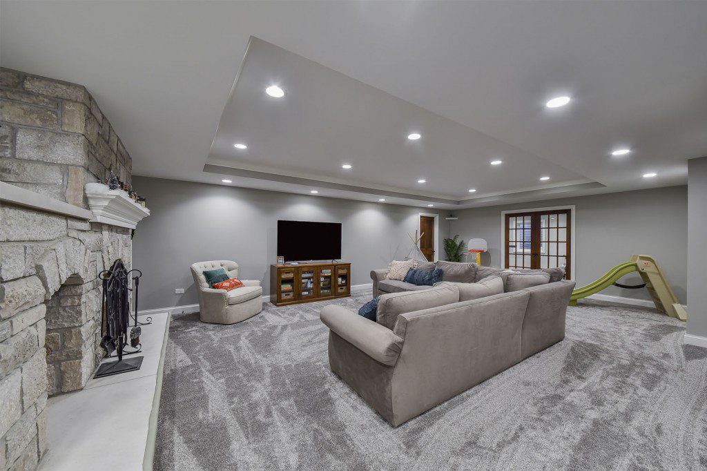 Textured Accented Basement Remodel — photo 3