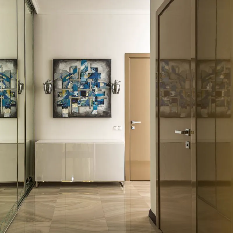 Low cabinet in an entry hallway